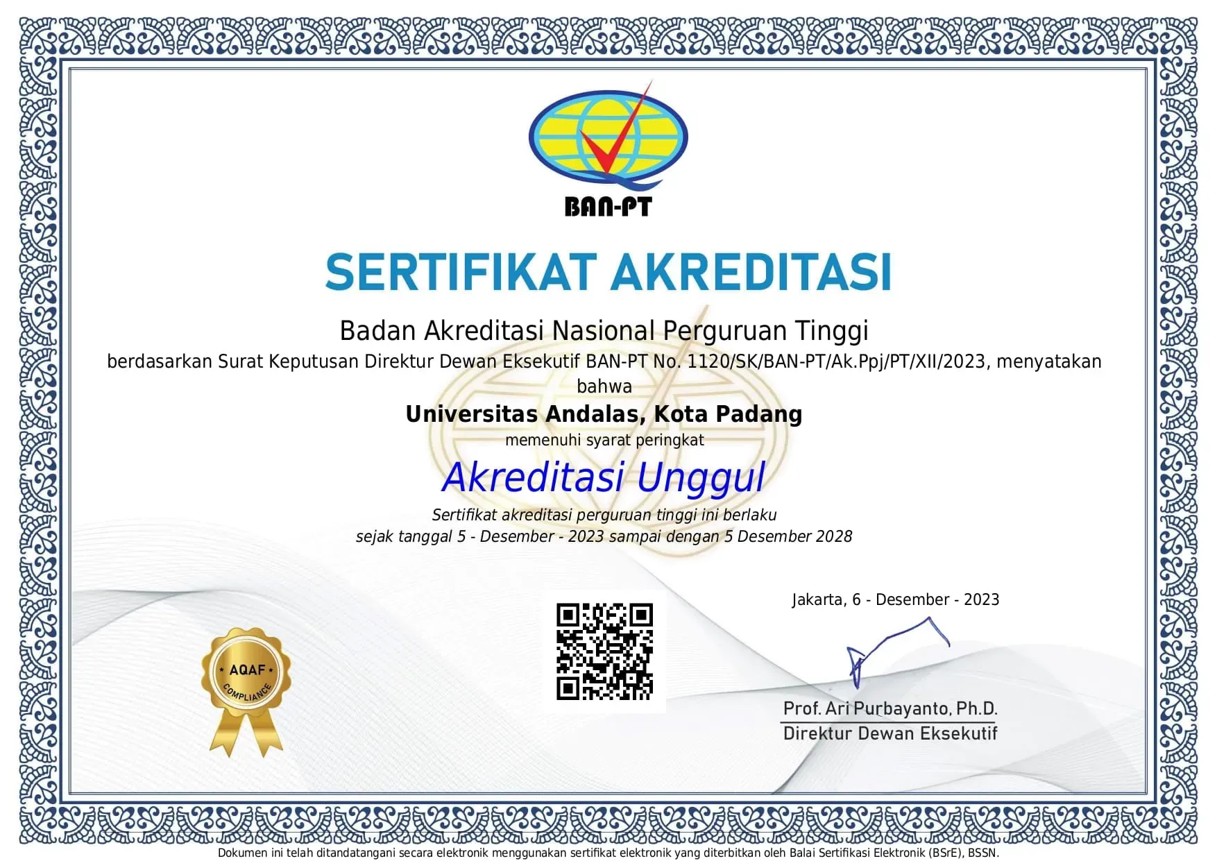 Akreditasi Unand